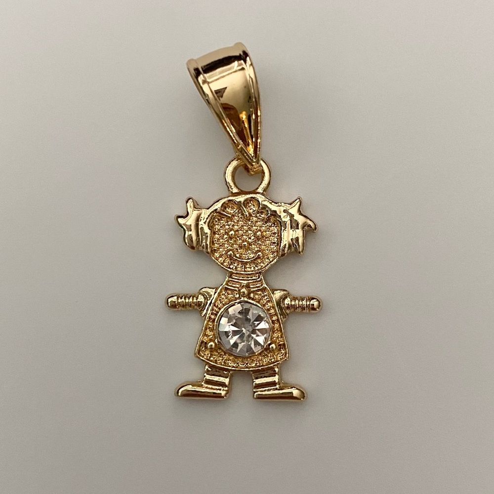 April (Diamond) Gold Plated Gold Birthstone Pendant